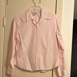 Petite Sophisticate Pink Striped Dress Shirt